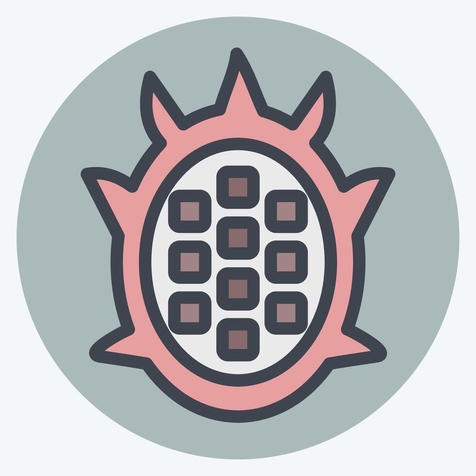 Icon Passion Fruit. related to Fruits And Vegetables symbol. color mate style. editable vector