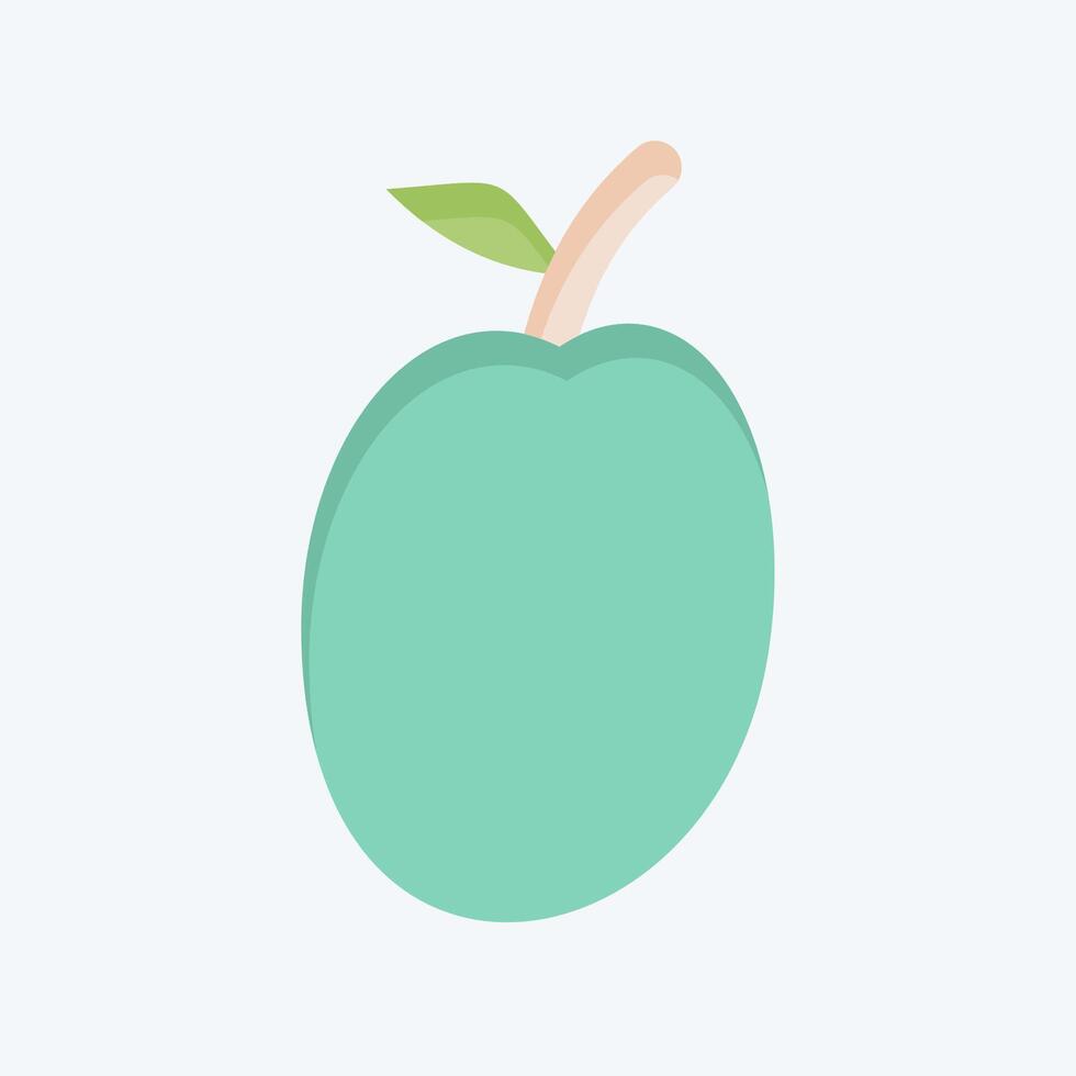 Icon Plum. related to Fruits And Vegetables symbol. flat style. editable vector
