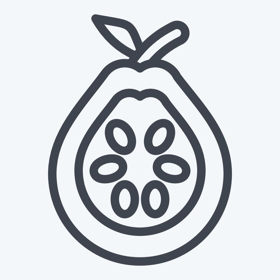 Icon Guava. related to Fruits And Vegetables symbol. line style. editable vector