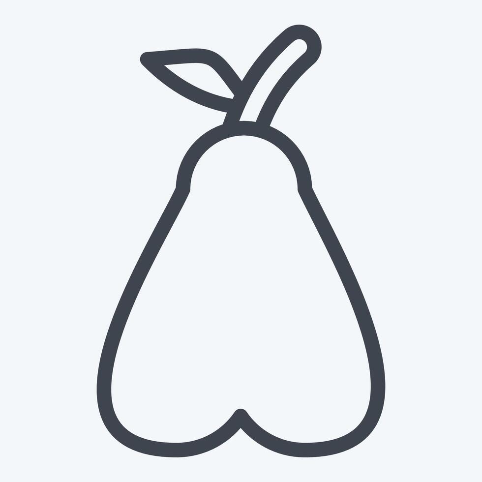 Icon Pear. related to Fruits And Vegetables symbol. line style. editable vector