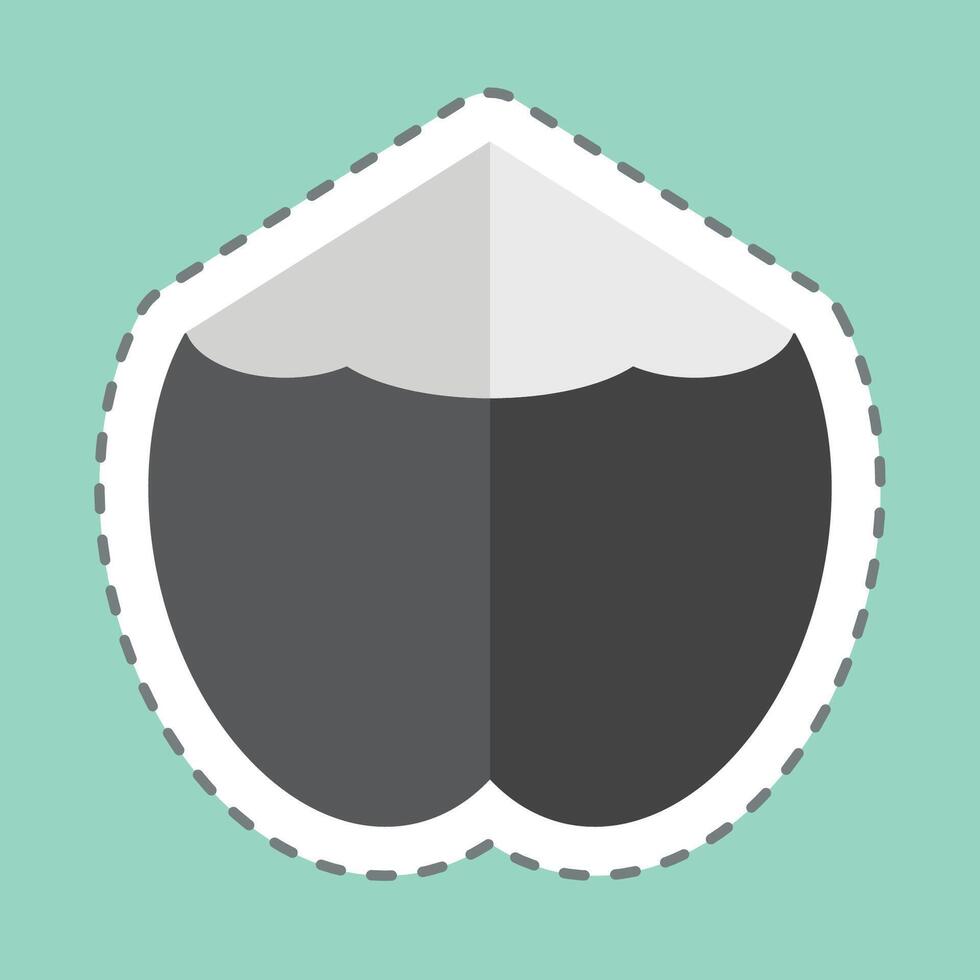 Sticker line cut Coconut. related to Fruits And Vegetables symbol. editable vector