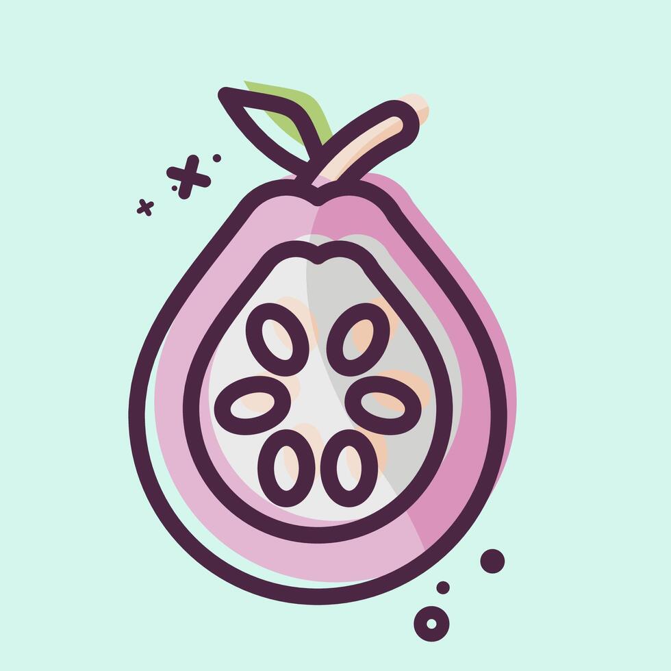 Icon Guava. related to Fruits And Vegetables symbol. MBE style. editable vector