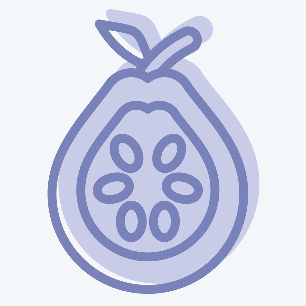 Icon Guava. related to Fruits And Vegetables symbol. two tone style. editable vector