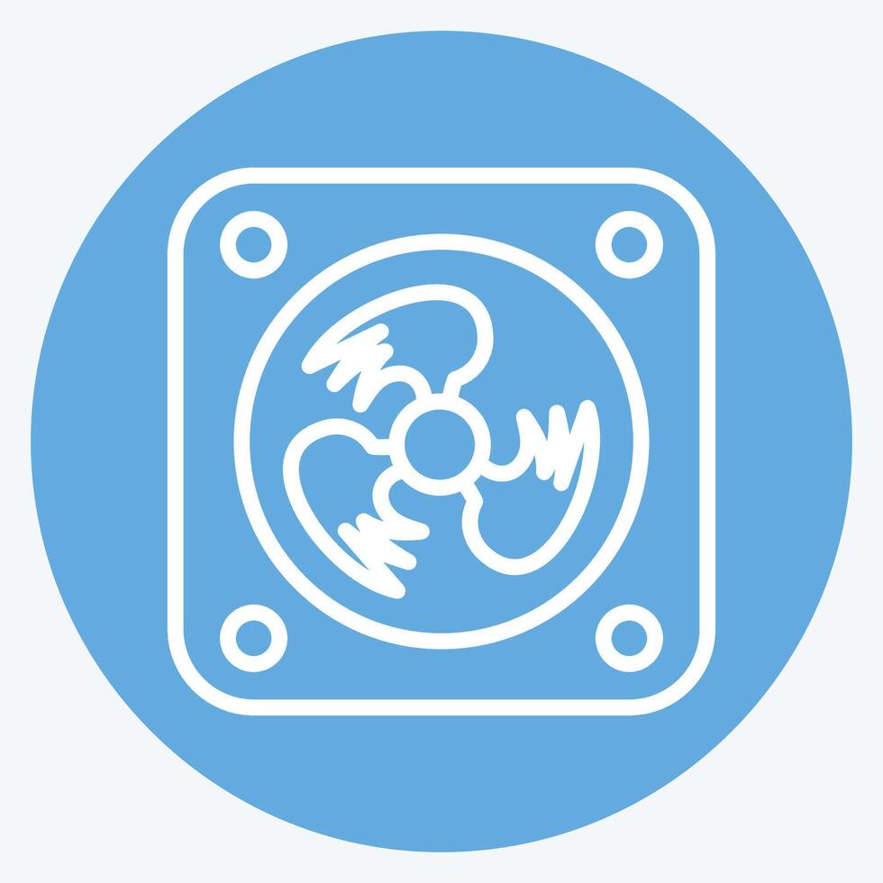 Icon Cooling Fan. related to Air symbol. blue eyes style. simple design editable vector
