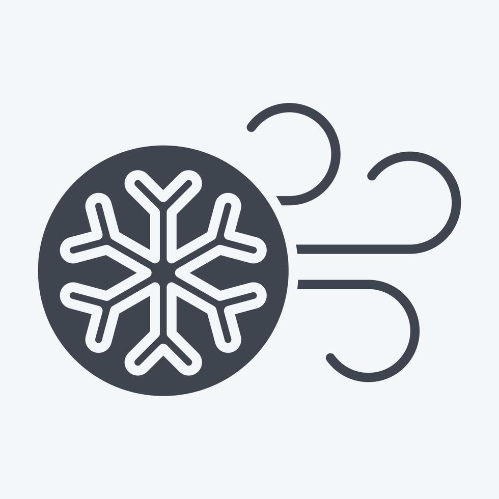 Icon Cold Air. related to Air symbol. glyph style. simple design editable vector
