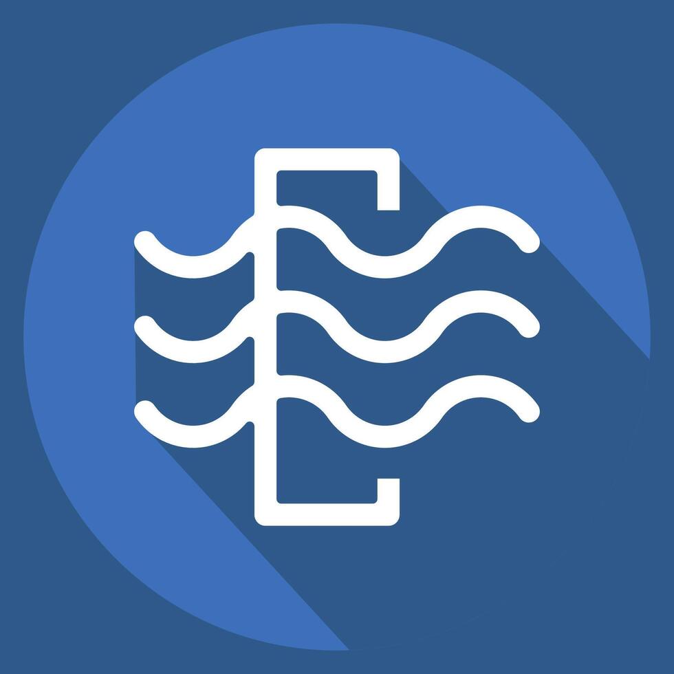 Icon Air Filter. related to Air symbol. long shadow style. simple design editable vector