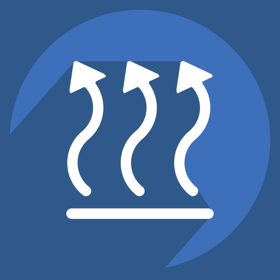 Icon Air Flow. related to Air symbol. long shadow style. simple design editable vector