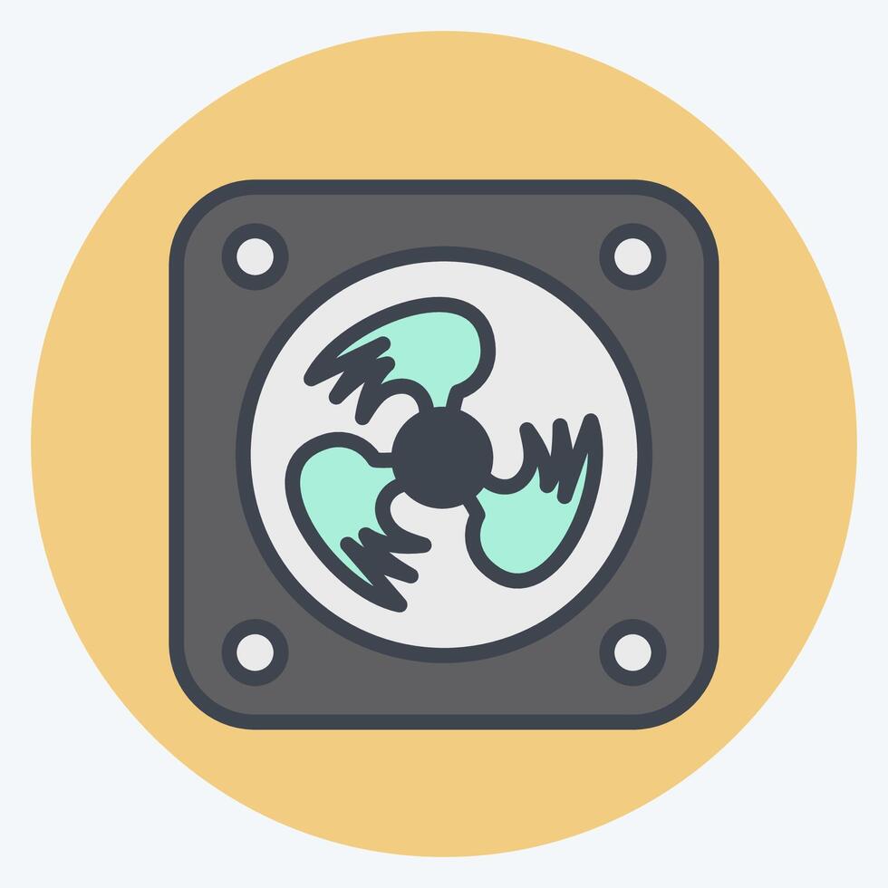 Icon Cooling Fan. related to Air symbol. color mate style. simple design editable vector