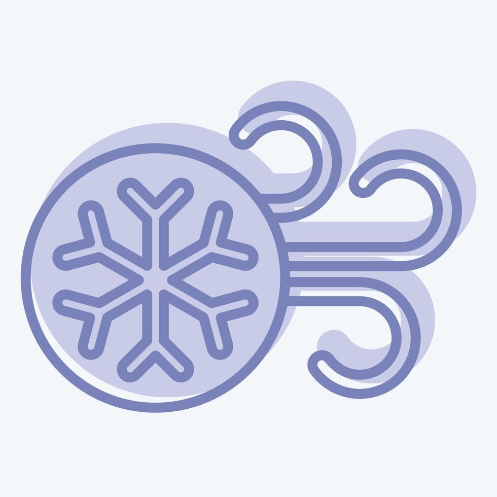 Icon Cold Air. related to Air symbol. two tone style. simple design editable vector