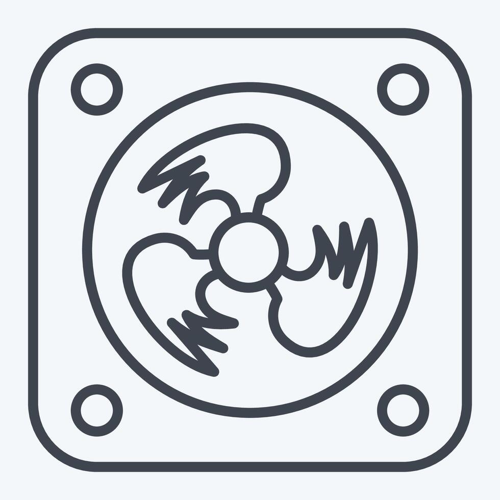 Icon Cooling Fan. related to Air symbol. line style. simple design editable vector