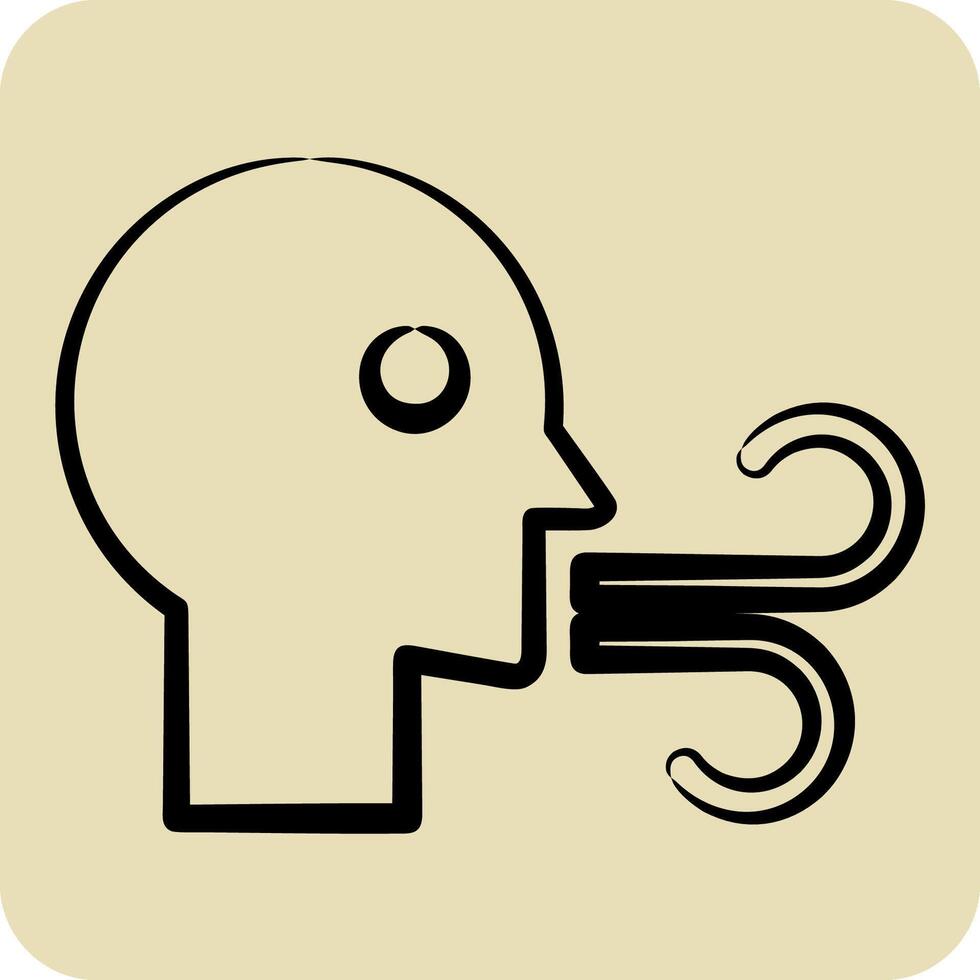 Icon Blow. related to Air symbol. hand drawn style. simple design editable vector