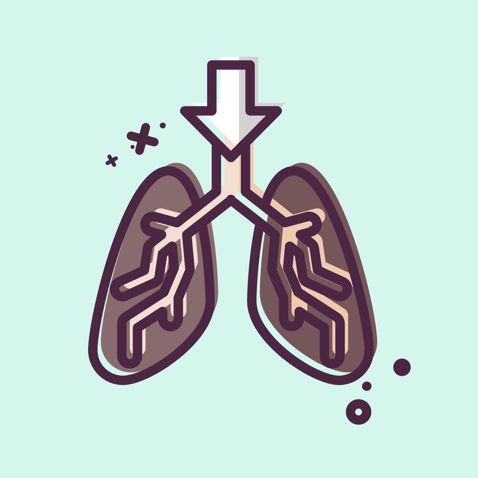 Icon Breathe. related to Air symbol. MBE style. simple design editable vector