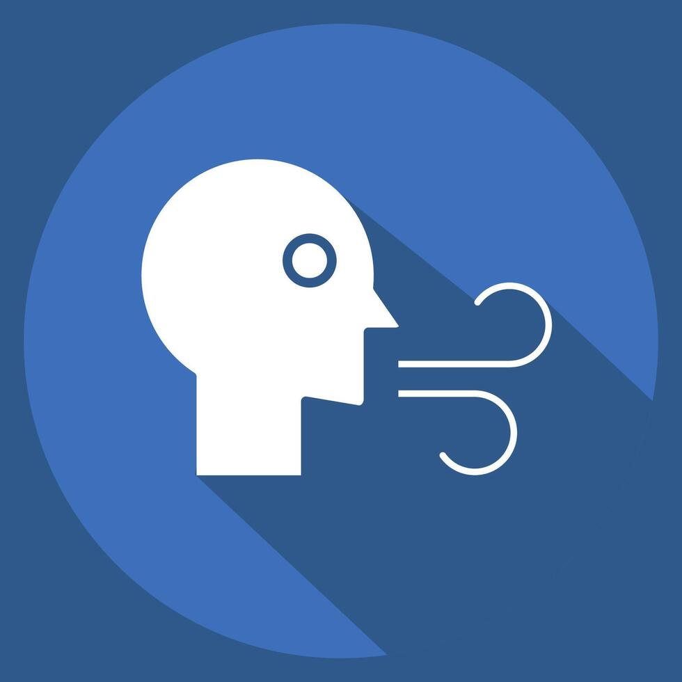 Icon Blow. related to Air symbol. long shadow style. simple design editable vector