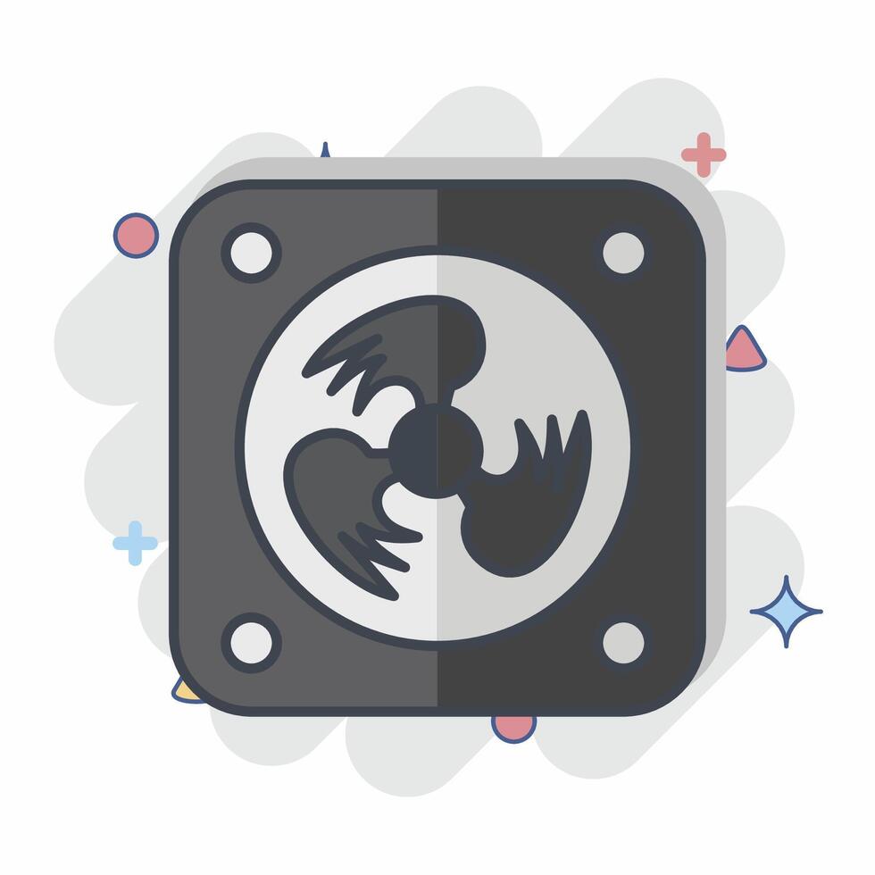 Icon Cooling Fan. related to Air symbol. comic style. simple design editable vector