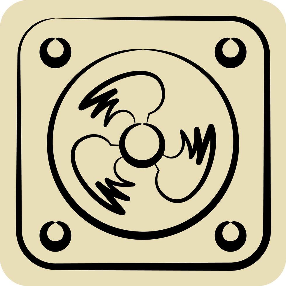 Icon Cooling Fan. related to Air symbol. hand drawn style. simple design editable vector