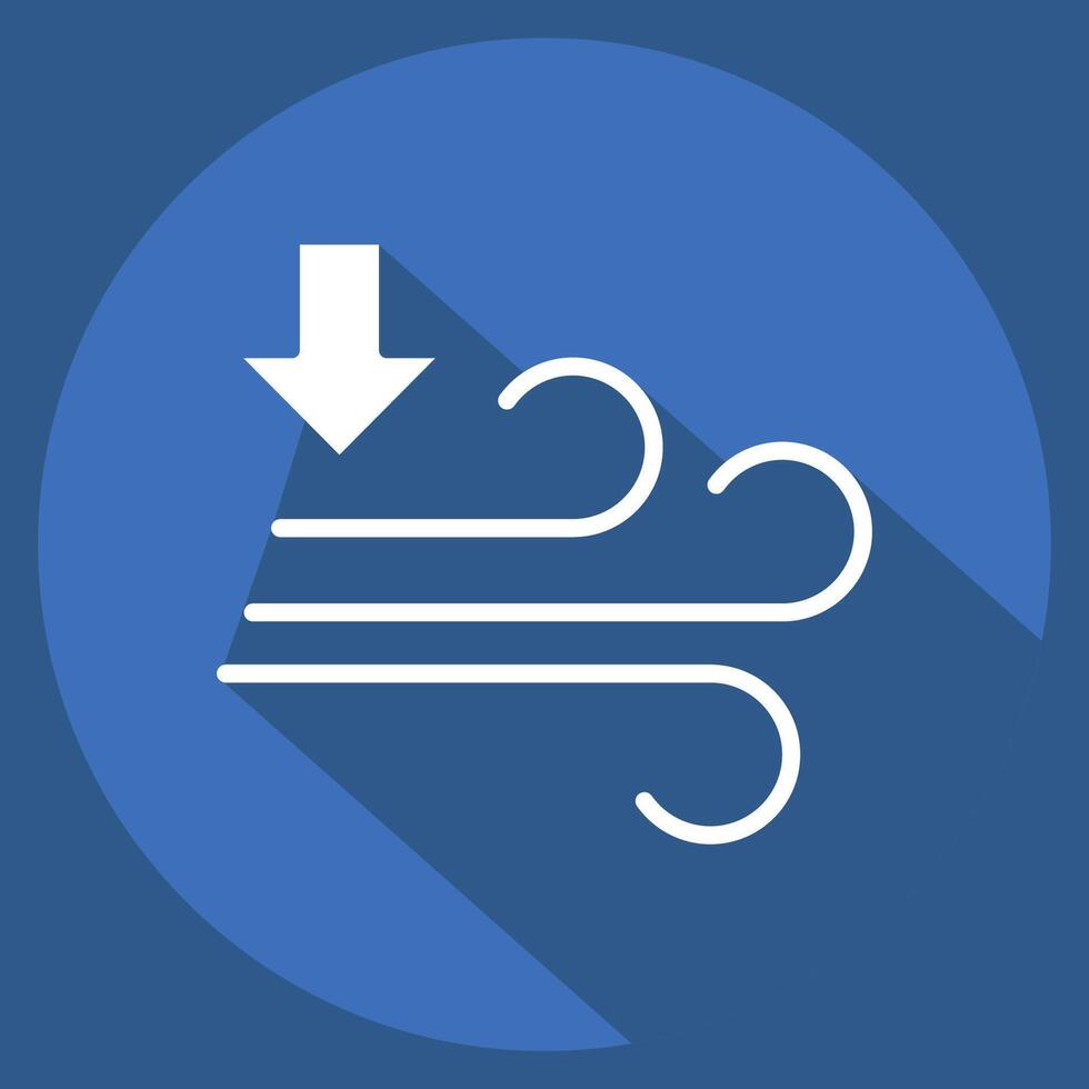 Icon Air Pressure. related to Air symbol. long shadow style. simple design editable vector