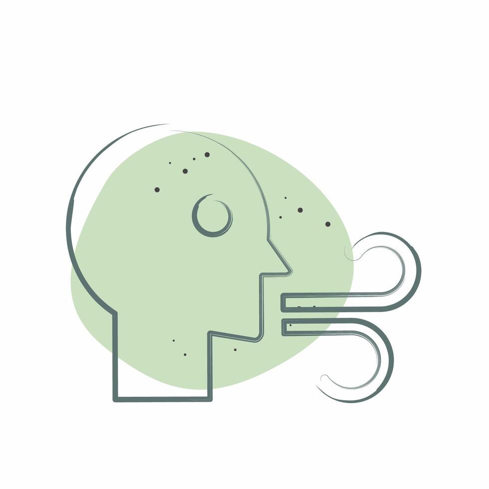 Icon Blow. related to Air symbol. Color Spot Style. simple design editable vector