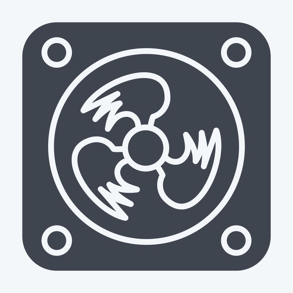 Icon Cooling Fan. related to Air symbol. glyph style. simple design editable vector
