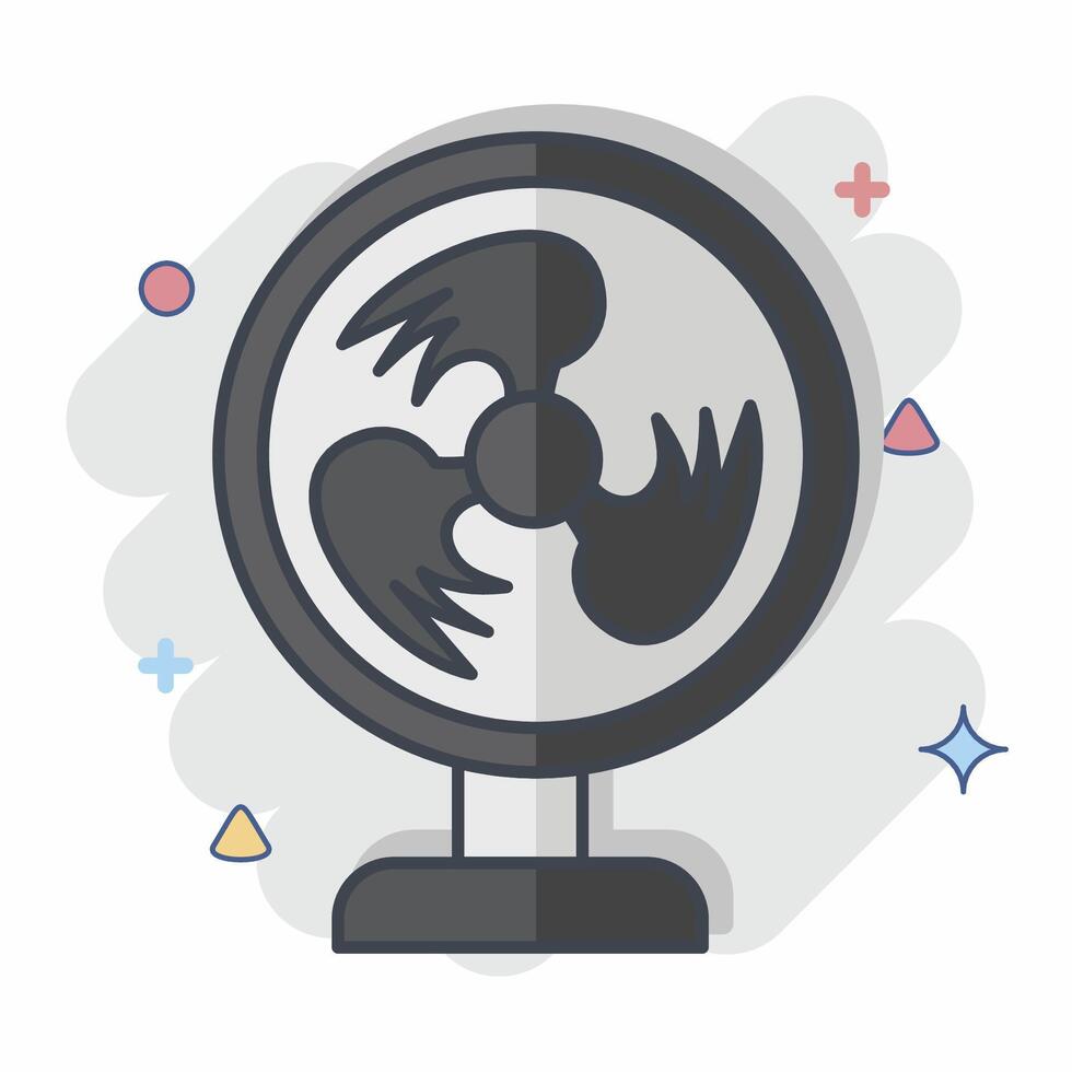 Icon Fan. related to Air symbol. comic style. simple design editable vector