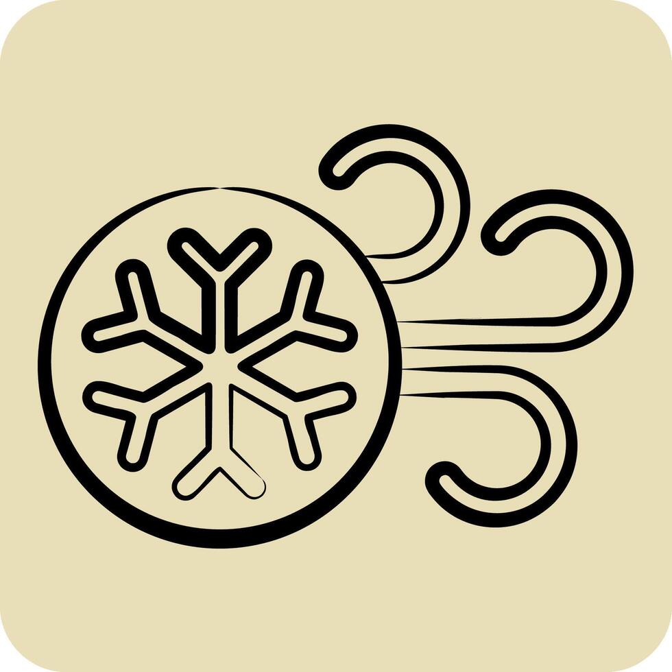 Icon Cold Air. related to Air symbol. hand drawn style. simple design editable vector