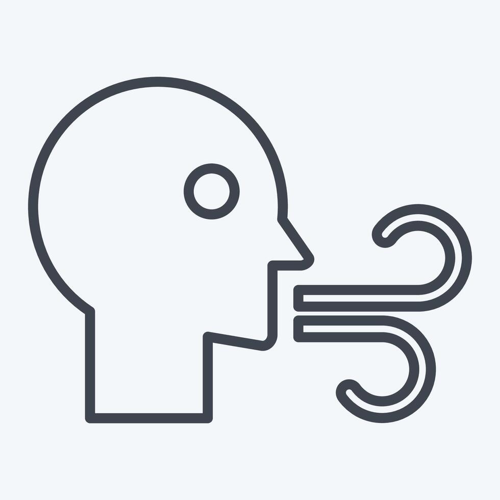 Icon Blow. related to Air symbol. line style. simple design editable vector