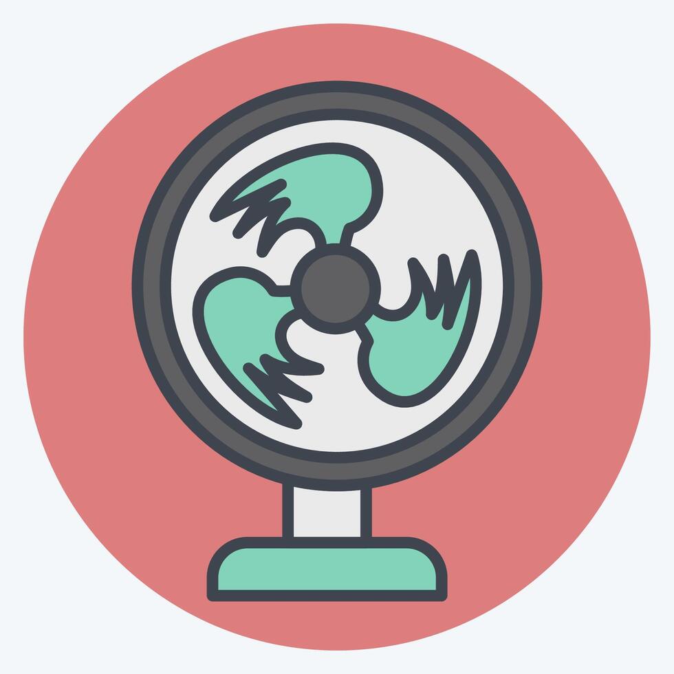 Icon Fan. related to Air symbol. color mate style. simple design editable vector