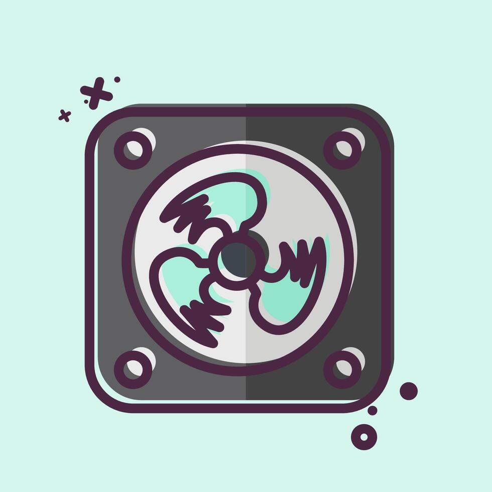 Icon Cooling Fan. related to Air symbol. MBE style. simple design editable vector