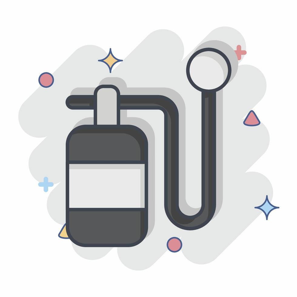 Icon Oxygen Bottle. related to Air symbol. comic style. simple design editable vector