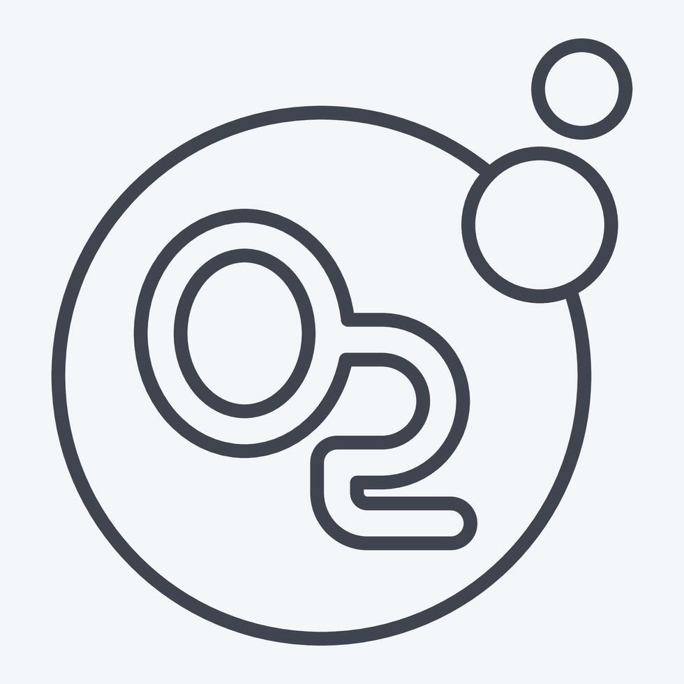 Icon Oxygen. related to Air symbol. line style. simple design editable vector