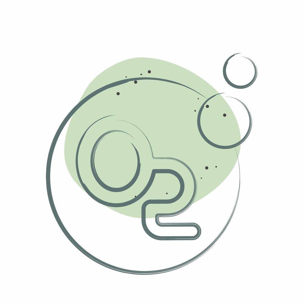 Icon Oxygen. related to Air symbol. Color Spot Style. simple design editable vector