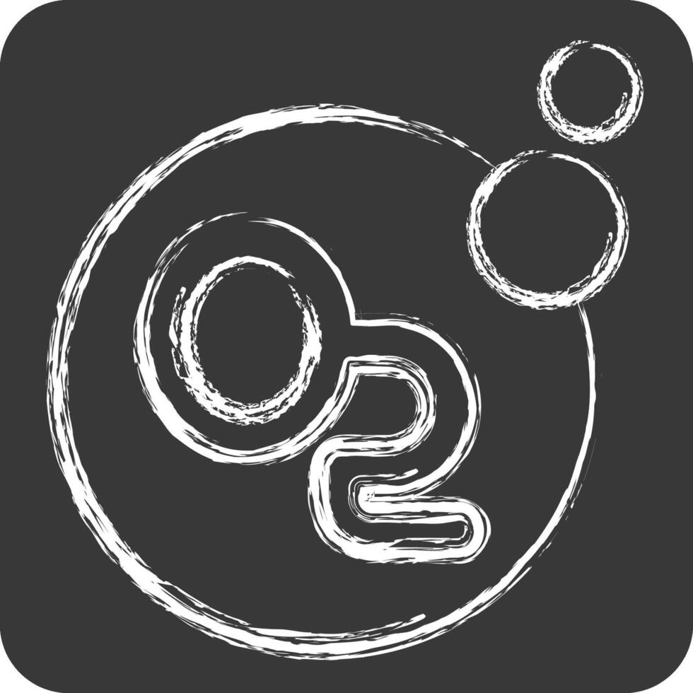 Icon Oxygen. related to Air symbol. chalk Style. simple design editableIcon Oxygen. related to Air symbol. chalk Style. simple design editable vector