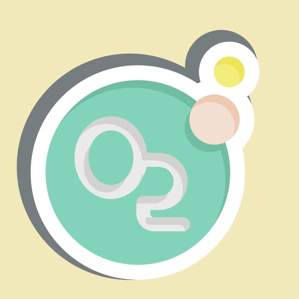 Sticker Oxygen. related to Air symbol. simple design editable vector