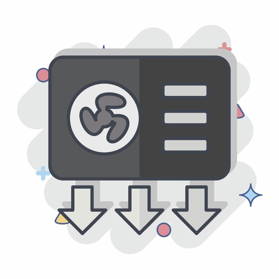 Icon Vent. related to Air symbol. comic style. simple design editable vector
