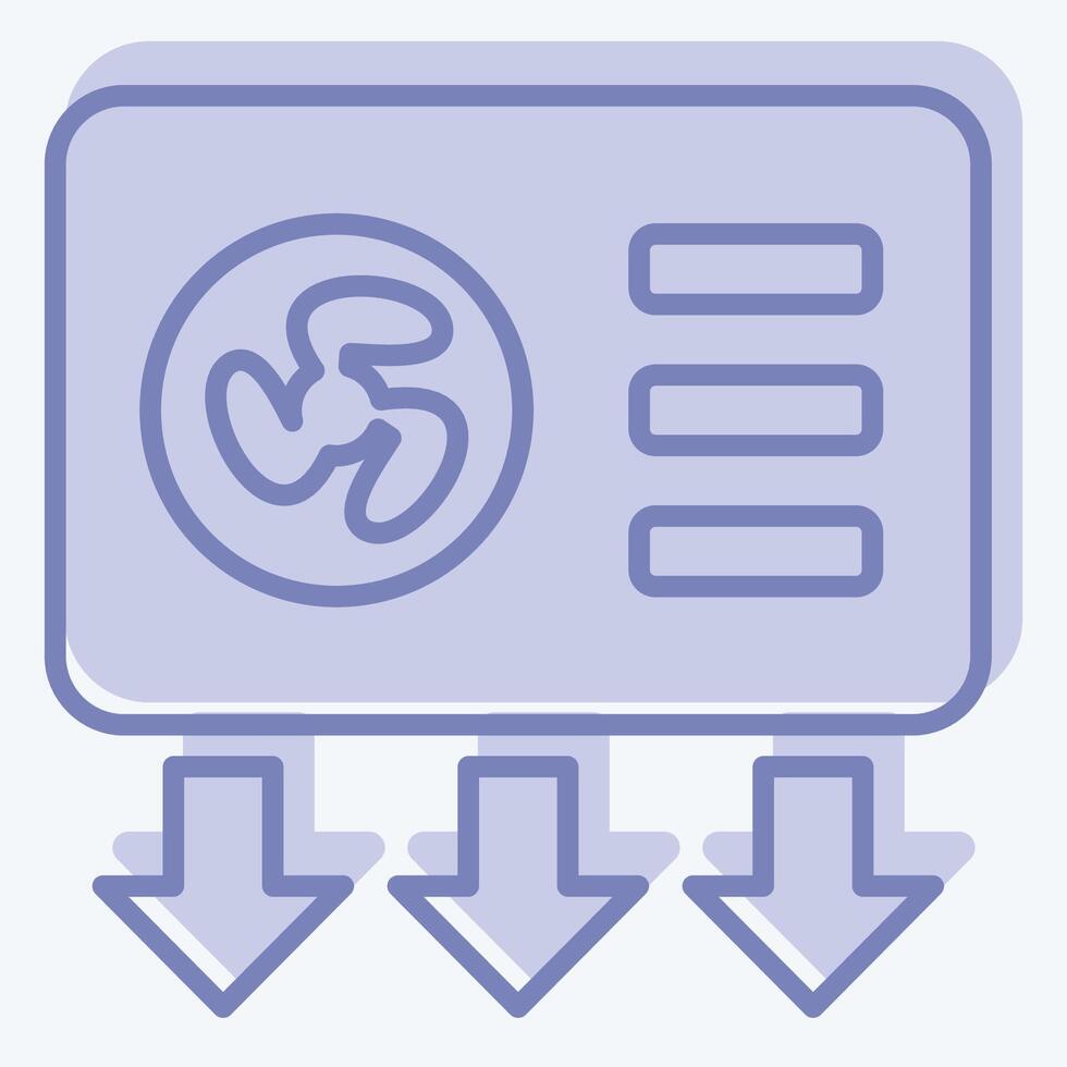 Icon Vent. related to Air symbol. two tone style. simple design editable vector