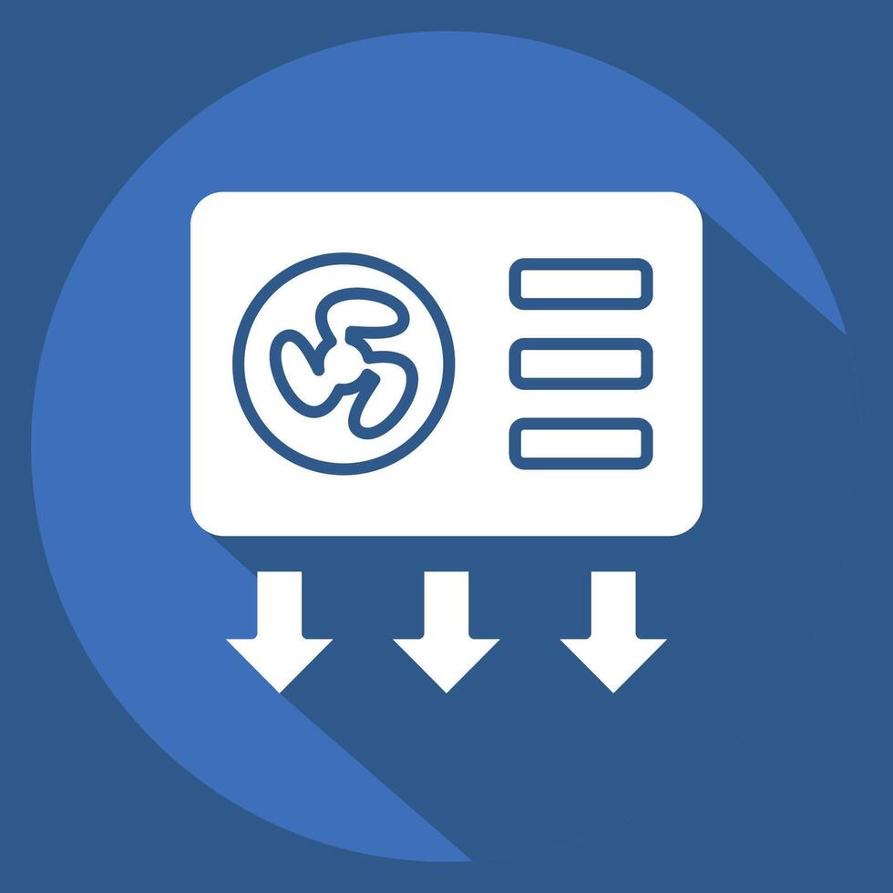 Icon Vent. related to Air symbol. long shadow style. simple design editable vector