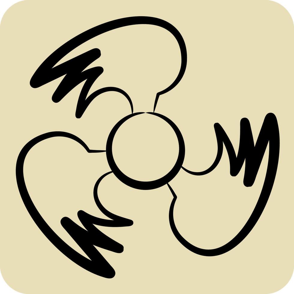 Icon Ventilation. related to Air symbol. hand drawn style. simple design editable vector