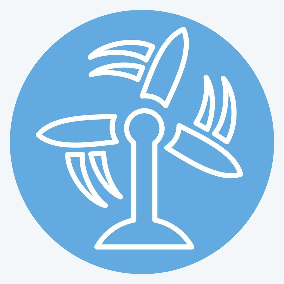 Icon Wind Turbine. related to Air symbol. blue eyes style. simple design editable vector