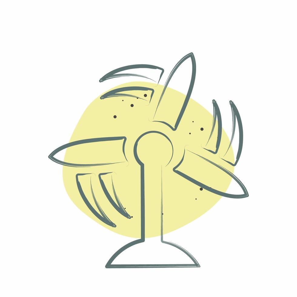 Icon Wind Turbine. related to Air symbol. Color Spot Style. simple design editable vector