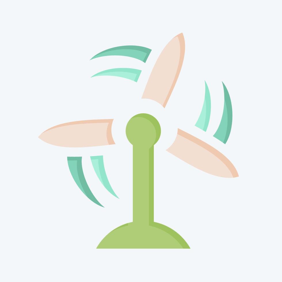 Icon Wind Turbine. related to Air symbol. flat style. simple design editable vector