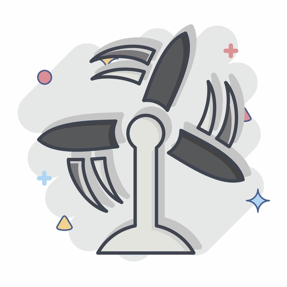 Icon Wind Turbine. related to Air symbol. comic style. simple design editable vector