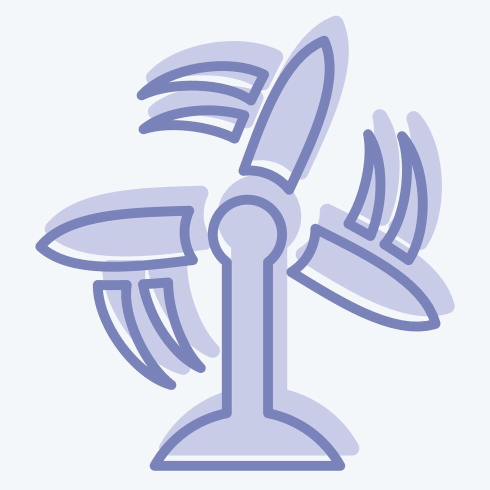 Icon Wind Turbine. related to Air symbol. two tone style. simple design editable vector