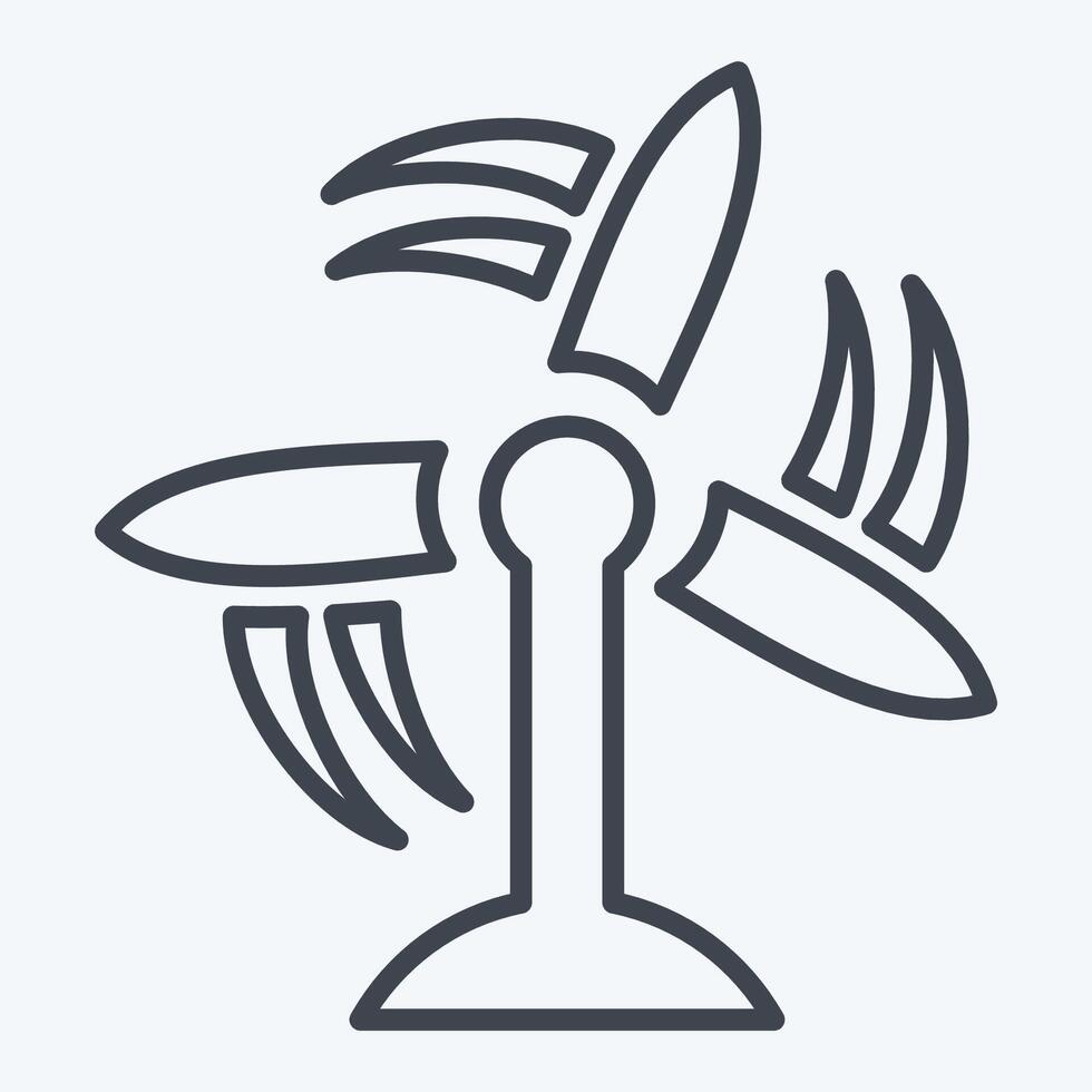 Icon Wind Turbine. related to Air symbol. line style. simple design editable vector