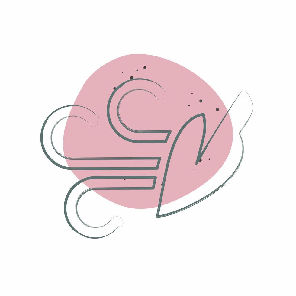 Icon Wind. related to Air symbol. Color Spot Style. simple design editable vector