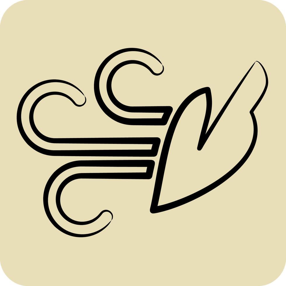 Icon Wind. related to Air symbol. hand drawn style. simple design editable vector