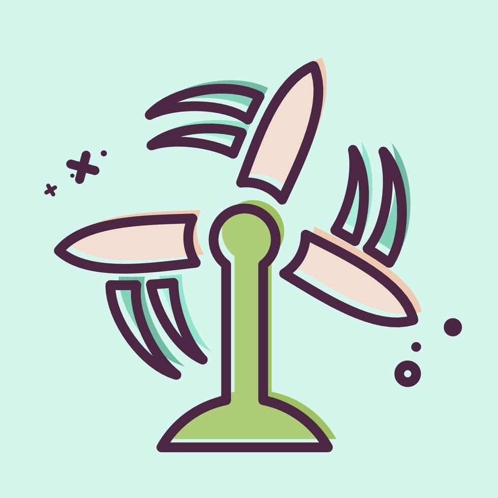 Icon Wind Turbine. related to Air symbol. MBE style. simple design editable vector