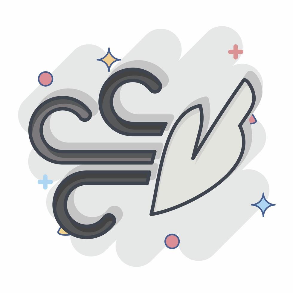 Icon Wind. related to Air symbol. comic style. simple design editable vector