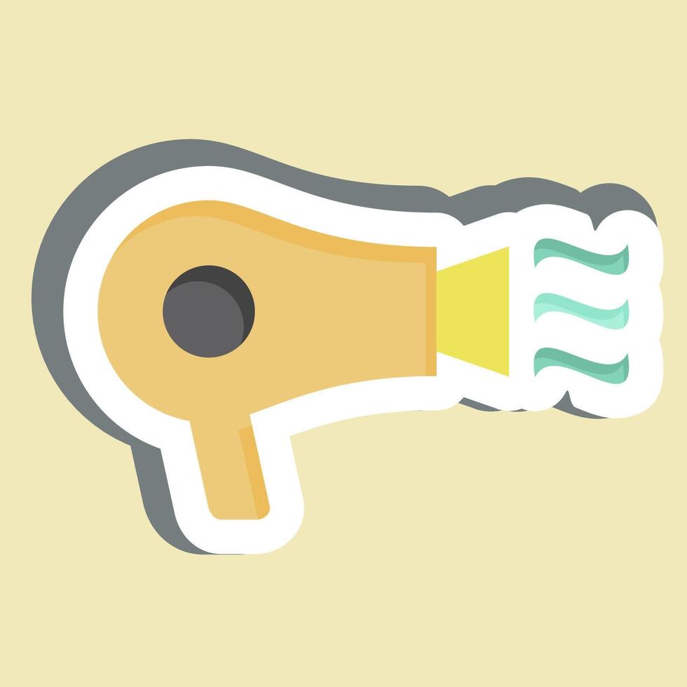 Sticker Hair Dryer. related to Air symbol. simple design editable vector