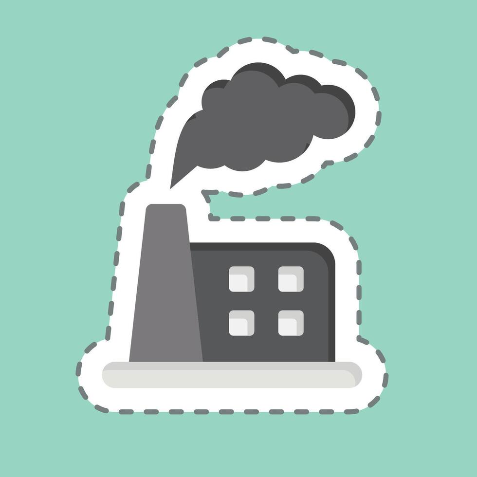 Sticker line cut Air Pollution. related to Air symbol. simple design editable vector