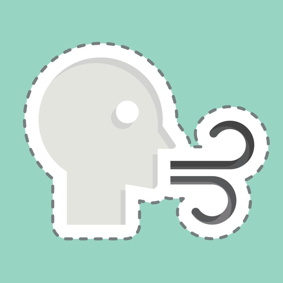 Sticker line cut Blow. related to Air symbol. simple design editable vector
