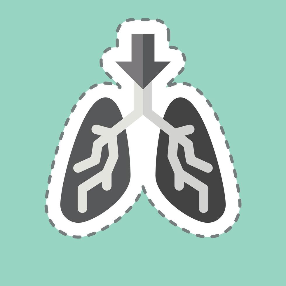 Sticker line cut Breathe. related to Air symbol. simple design editable vector